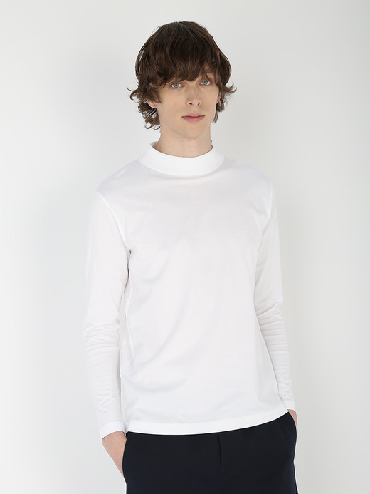 Cotton Long Sleeved Mock Neck T-shirt｜for MEN 詳細画像 NO1(A2738UTS908_ホワイト) 2