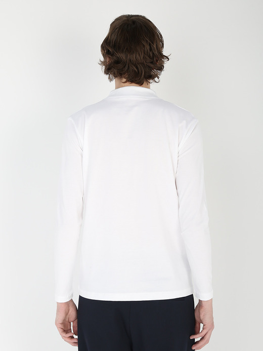 Cotton Long Sleeved Mock Neck T-shirt｜for MEN 詳細画像 NO1(A2738UTS908_ホワイト) 4