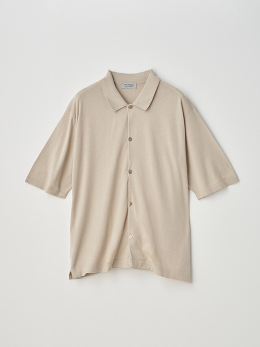  Short sleeved Welt hem Shirt Cardigan | S4674 | 30G 詳細画像 ALMOND 1