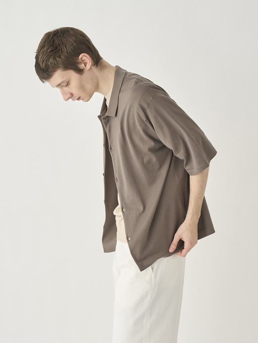  Short sleeved Welt hem Shirt Cardigan | S4674 | 30G 詳細画像 BEIGE MUSK 4