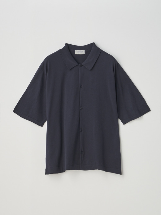  Short sleeved Welt hem Shirt Cardigan | S4674 | 30G 詳細画像 NAVY 1