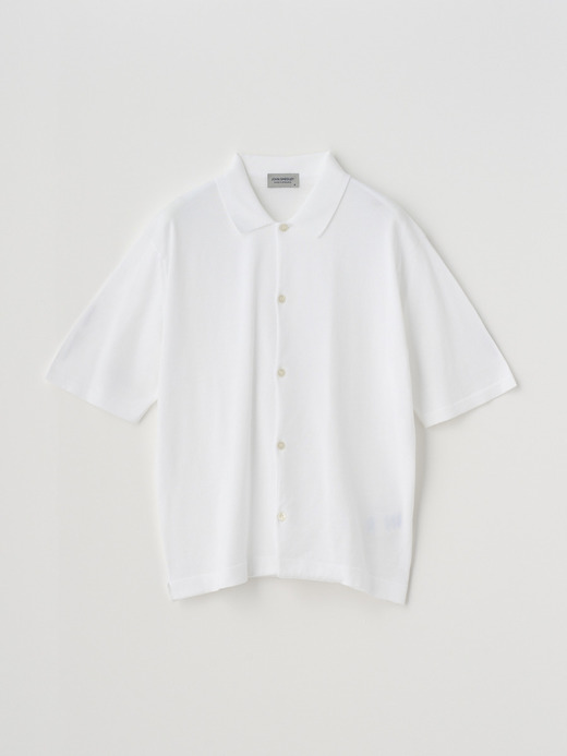  Short sleeved Welt hem Shirt Cardigan | S4674 | 30G 詳細画像 WHITE 1
