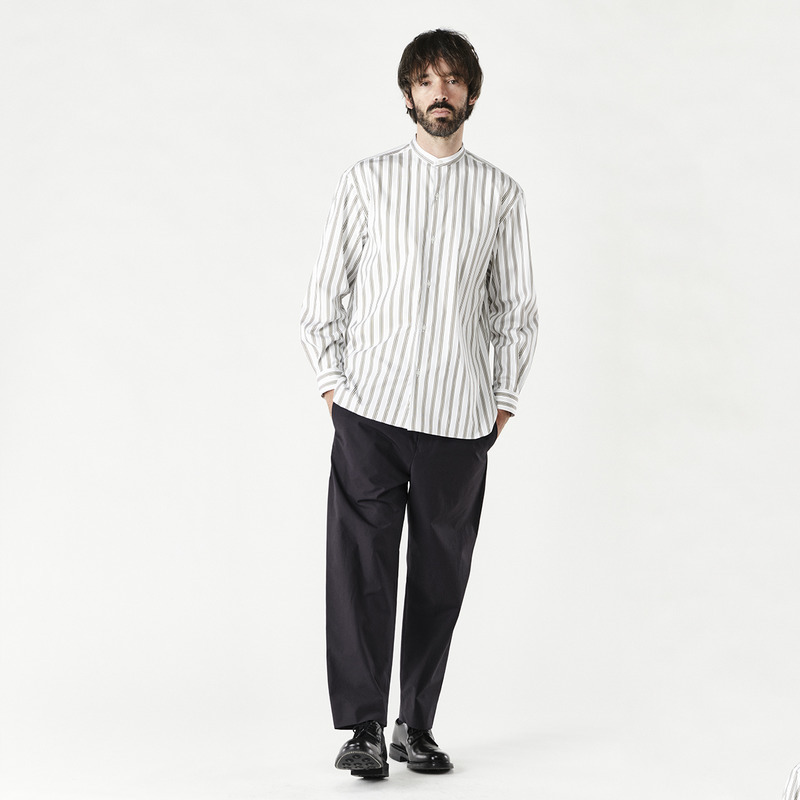 メンズ ストライプバンドカラーシャツ メンズ レディースニットのjohn Smedley ジョンスメドレー 公式オンラインショップ