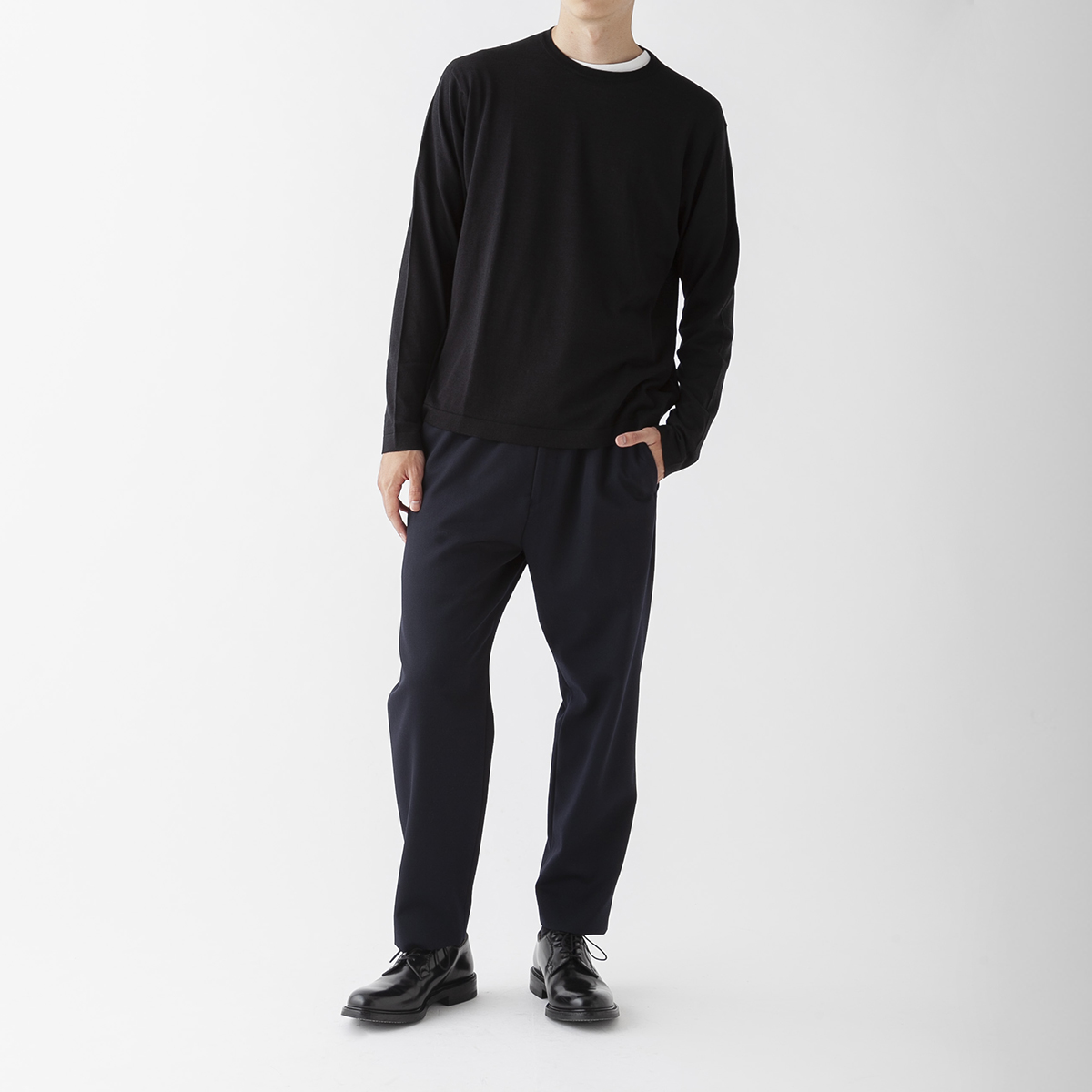 JOHN SMEDLEY ジョンスメドレー 30Gコットン クルーネックニット