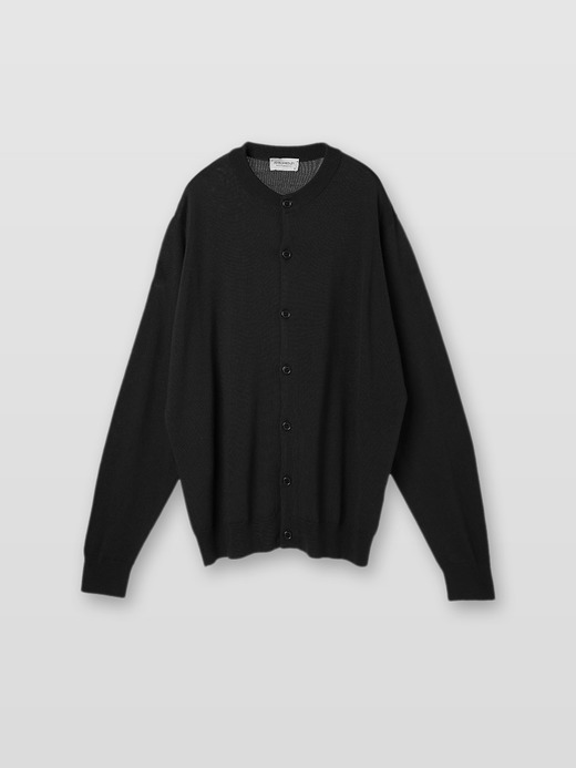 クルーネック長袖カーディガン｜A4665｜24G SWEATER SERIES 詳細画像 BLACK 1