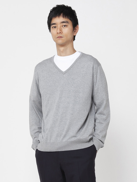 JOHN SMEDLEY ジョンスメドレー 30Gウール Vネックニット - ニット