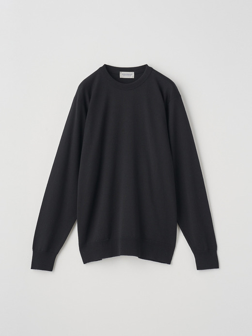 クルーネック長袖ニットプルオーバー | A4543 | 24G SWEATER SERIES 詳細画像 BLACK 2