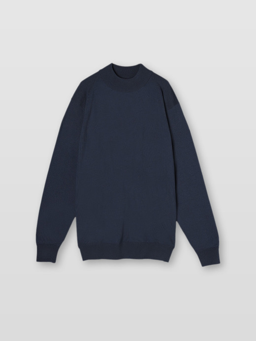 モックネック長袖ニットプルオーバー | A4546 | 24G SWEATER SERIES 詳細画像 SMOKE BLUE 1