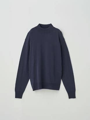 モックネック長袖ニットプルオーバー| AMITY | 30G COMMON FIT