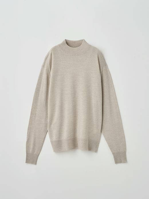 モックネック長袖ニットプルオーバー| AMITY | 30G COMMON FIT 詳細画像 GREY FLEECE 1