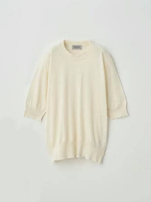 [Anglo Indian Gauze]クルーネック半袖ニットＴシャツ | BRIDIE | 30G EASY FIT