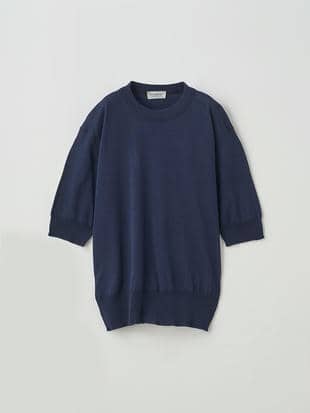 [Anglo Indian Gauze]クルーネック半袖ニットＴシャツ | BRIDIE | 30G EASY FIT