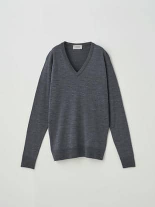 Ｖネック長袖プルオーバー| CARA | 30G MODERN FIT