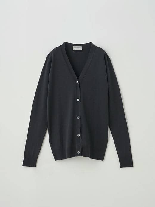 Ｖネック長袖カーディガン| CLAIRE | 30G MODERN FIT 詳細画像 BLACK 1