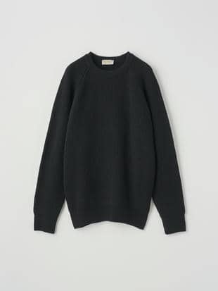 ［Eco Cashmere］カシミヤ混クルーネックリブニットプルオーバー | CONLAN | 7G