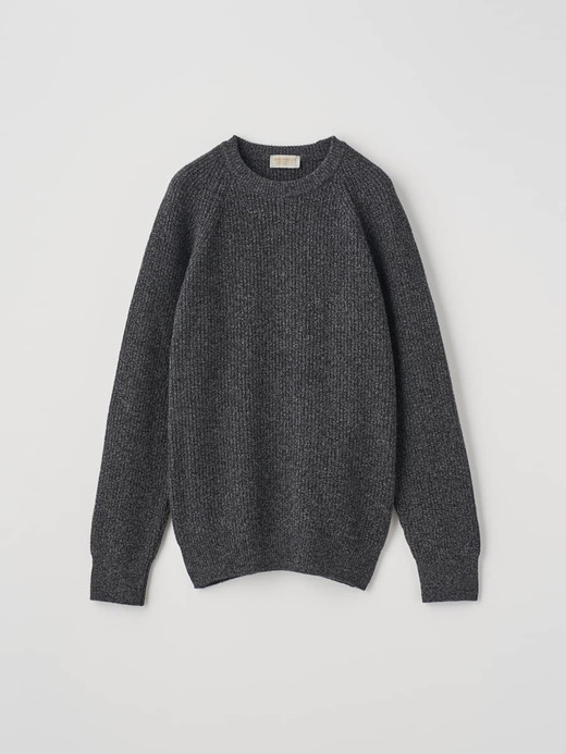 ［Eco Cashmere］カシミヤ混クルーネックリブニットプルオーバー | CONLAN | 7G 詳細画像 GRAPHITE 2