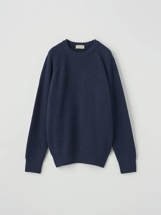 ［Eco Cashmere］カシミヤ混クルーネックリブニットプルオーバー | CONLAN | 7G 詳細画像 MIDNIGHT 1