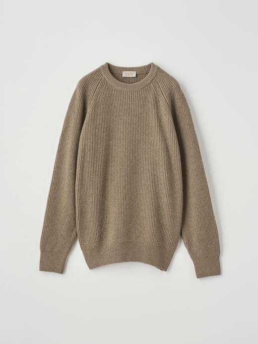 ［Eco Cashmere］カシミヤ混クルーネックリブニットプルオーバー | CONLAN | 7G 詳細画像 MUSHROOM 1