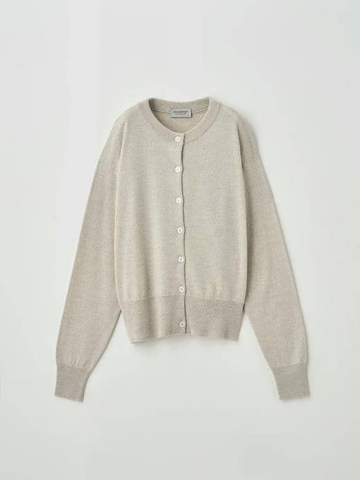 ラウンドネック長袖ニットカーディガン | DIANA | 24G 詳細画像 GREY FLEECE 1