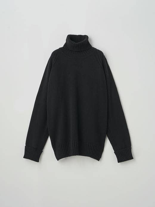 ［Eco Cashmere］カシミヤ混 オーバーサイズタートルネックプルオーバー | FAIRLIE | 7G 詳細画像 BLACK 1