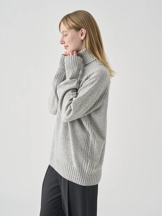 ［Eco Cashmere］カシミヤ混 オーバーサイズタートルネックプルオーバー | FAIRLIE | 7G 詳細画像 POLAR 1