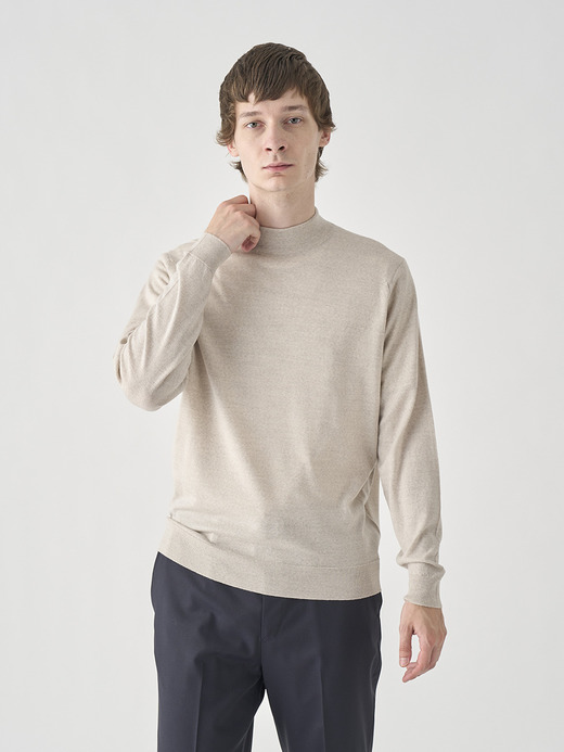 モックネック長袖ニットプルオーバー | KILDAY | 30G MODERN FIT 詳細画像 GREY FLEECE 1