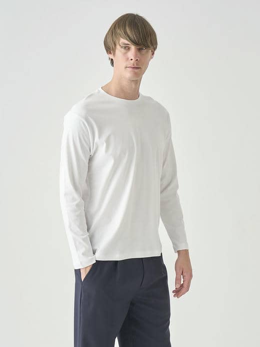 スビンコットンクルーネック長袖Ｔシャツ｜UNDERWEAR for MEN 詳細画像 NO1(L0348UTS920_ホワイト) 7