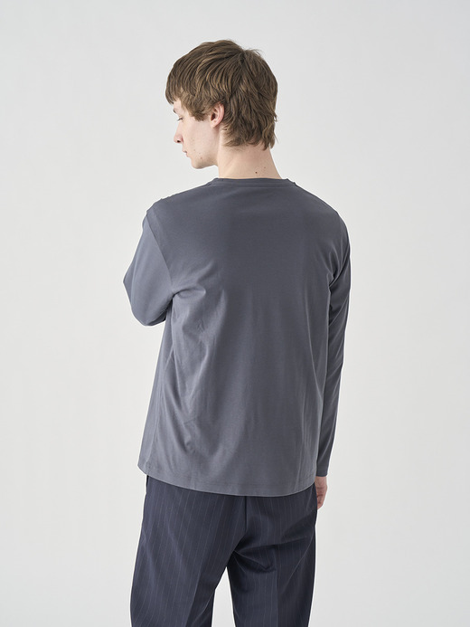 スビンコットンクルーネック長袖Ｔシャツ｜UNDERWEAR for MEN 詳細画像 NO3(L0348UTS920_チャコールグレー) 4