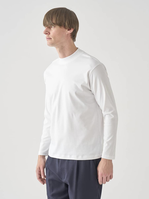 スビンコットンモックネック長袖Ｔシャツ｜UNDERWEAR for MEN 詳細画像 NO1(L0348UTS921_ホワイト) 4