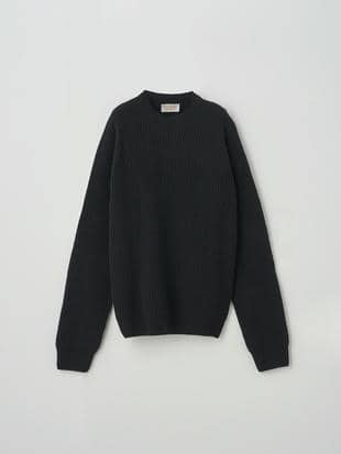 ［Eco Cashmere］カシミヤ混 クルーネックリブニットプルオーバー| LYLLA | 7G