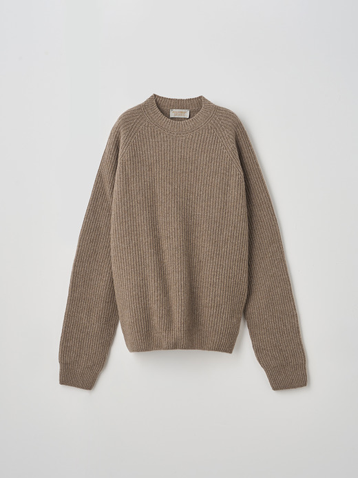 ［Eco Cashmere］カシミヤ混 クルーネックリブニットプルオーバー| LYLLA | 7G 詳細画像 MUSHROOM 2