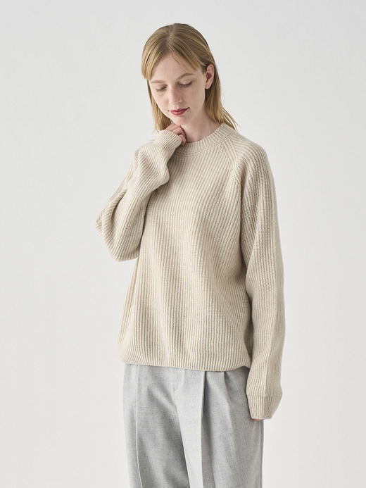 ［Eco Cashmere］カシミヤ混 クルーネックリブニットプルオーバー| LYLLA | 7G 詳細画像 PAMPAS 4