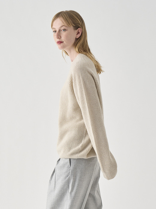 ［Eco Cashmere］カシミヤ混 クルーネックリブニットプルオーバー| LYLLA | 7G 詳細画像 PAMPAS 6