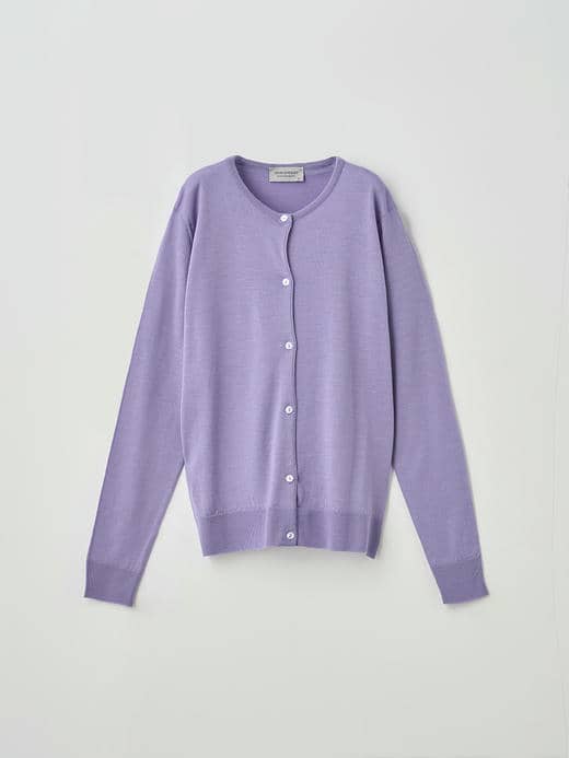 クルーネック長袖カーディガン | MILLY | 30G MODERN FIT 詳細画像 COSMIC VIOLET 1