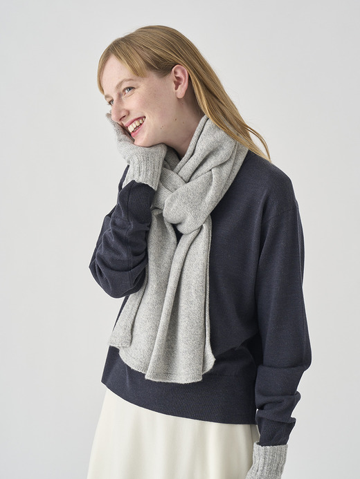 ［Eco Cashmere］カシミヤ混 ニットマフラー | QUARTZ | 7G 詳細画像 POLAR 4