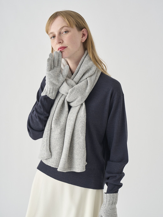 ［Eco Cashmere］カシミヤ混 ニットマフラー | QUARTZ | 7G 詳細画像 POLAR 5