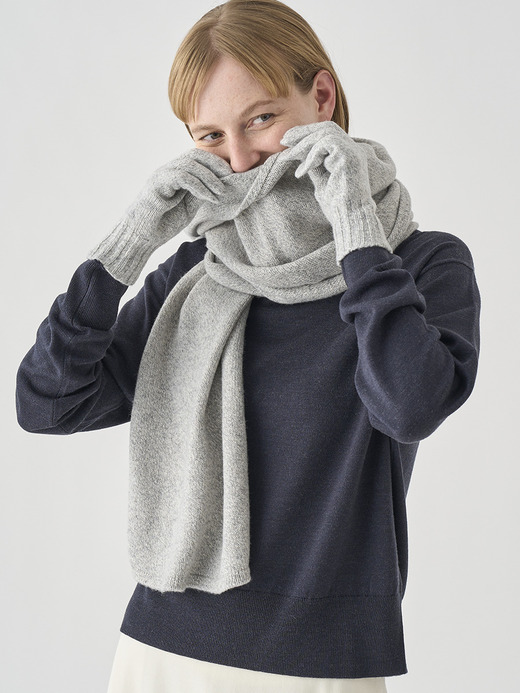 ［Eco Cashmere］カシミヤ混 ニットマフラー | QUARTZ | 7G 詳細画像 POLAR 6