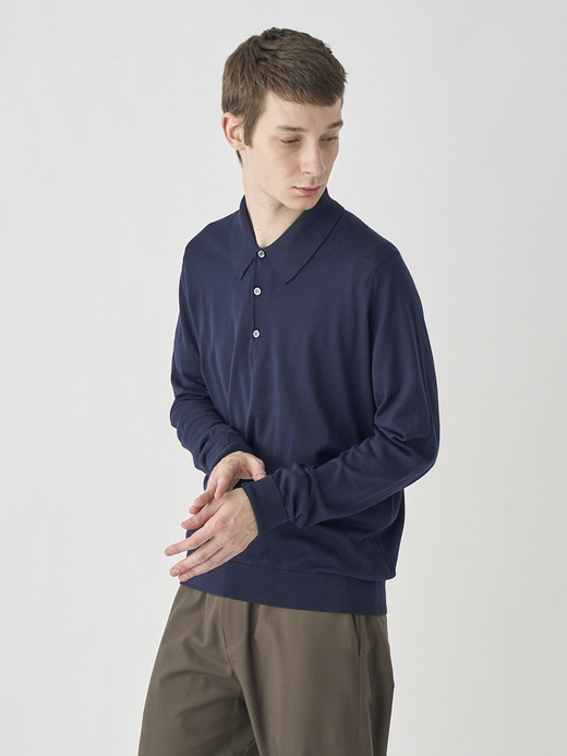 Long sleeved Polo Shirt | FINCHLEY | 30G EASY FIT 詳細画像 FRENCH NAVY 2