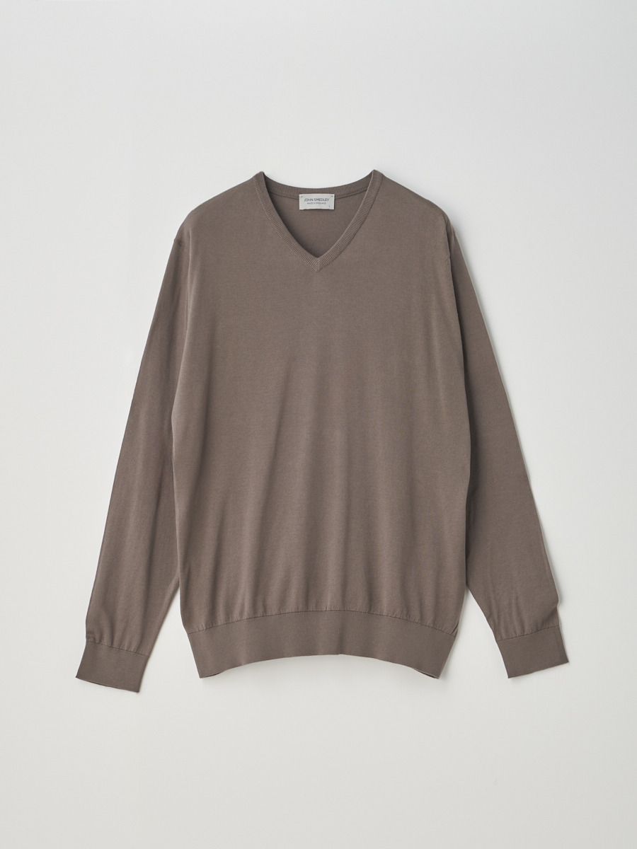 7,399円JOHN SMEDLEY woolborderknit sweater gray