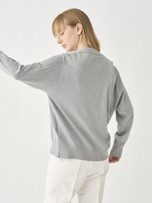 V-neck Long sleeved Cardigan | S4620 | 30G COMMON FIT 詳細画像 SILVER 3