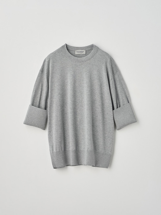 袖丈長袖JOHN SMEDLEY woolborderknit sweater gray