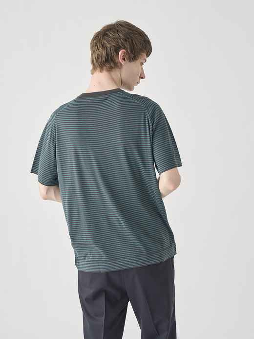 Crew neck Striped T-shirt | VIKTOR | 30G EASY FIT 詳細画像 NO8(VIKTOR) 5