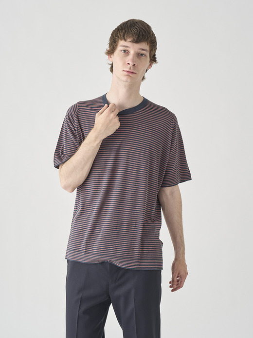 Crew neck Striped T-shirt | VIKTOR | 30G EASY FIT 詳細画像 NO9(VIKTOR) 3