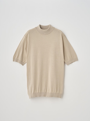 モックネック半袖コットンニットＴシャツ | ARBER | 30G MODERN FIT