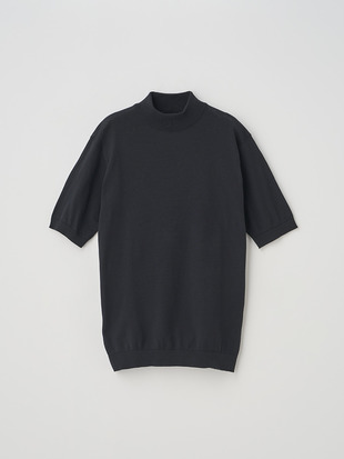 モックネック半袖コットンニットＴシャツ | ARBER | 30G MODERN FIT