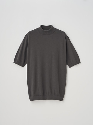 モックネック半袖コットンニットＴシャツ | ARBER | 30G MODERN FIT