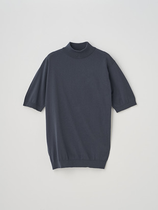 モックネック半袖コットンニットＴシャツ | ARBER | 30G MODERN FIT