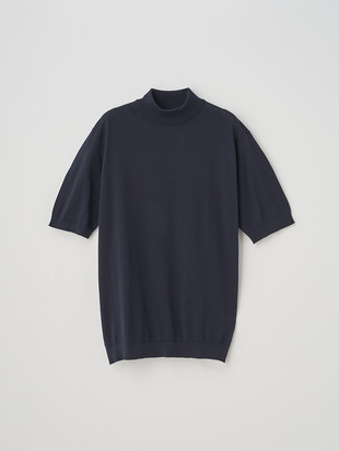 モックネック半袖コットンニットＴシャツ | ARBER | 30G MODERN FIT