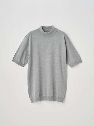 モックネック半袖コットンニットＴシャツ | ARBER | 30G MODERN FIT