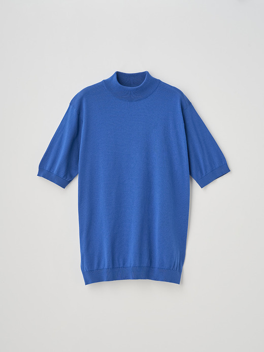 モックネック半袖コットンニットＴシャツ | ARBER | 30G MODERN FIT 詳細画像 PACIFIC 1